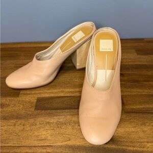 Dolce Vita Caley Mule Leather Pink Blush Block Heel, Size 9